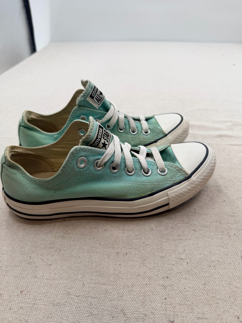 Converse Green and White High Top Sneakers - Picture 5 of 11